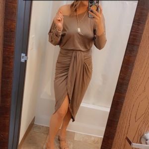 Off the shoulder long sleeve dress
